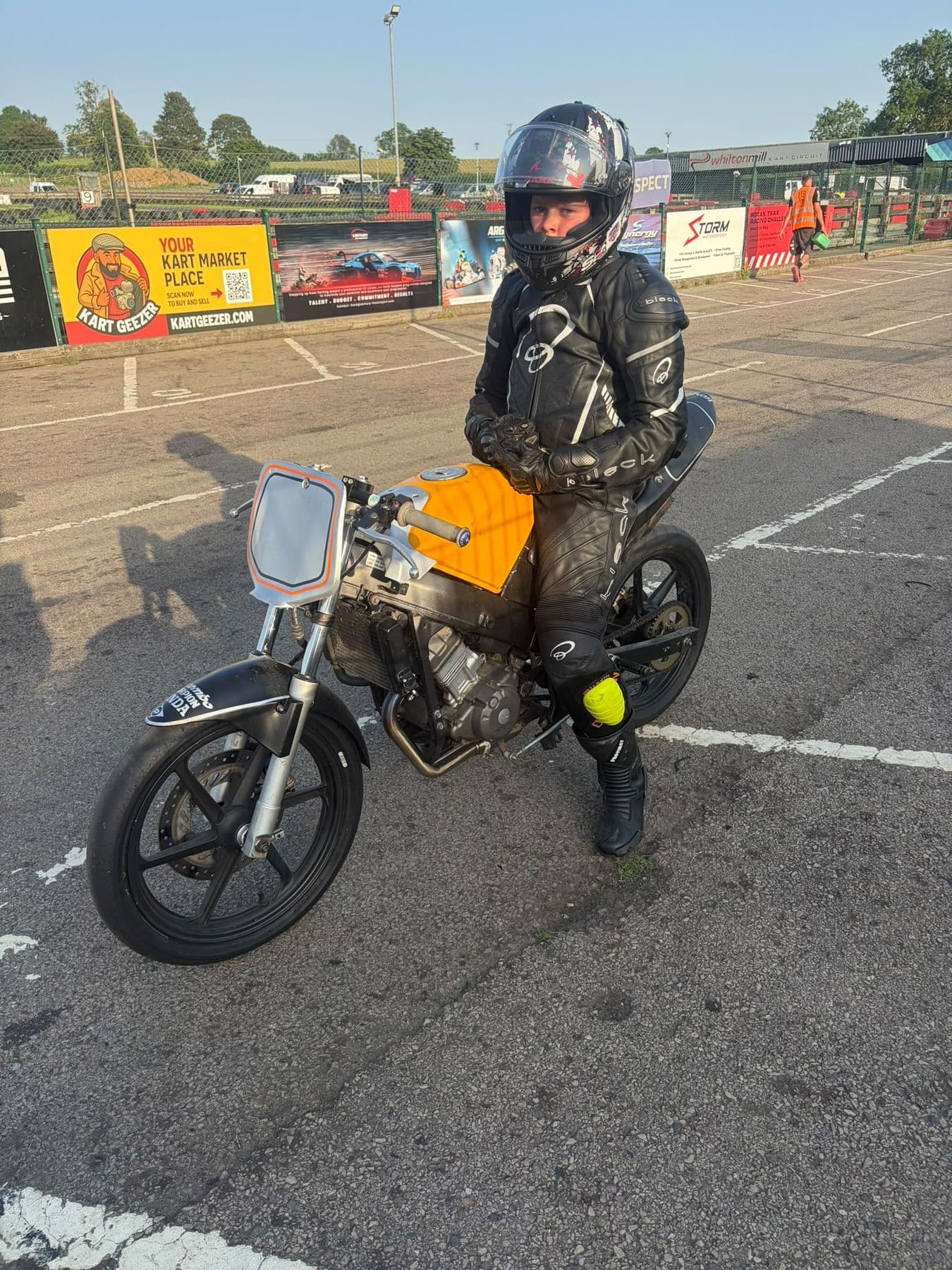 Ted with his bike in the paddock