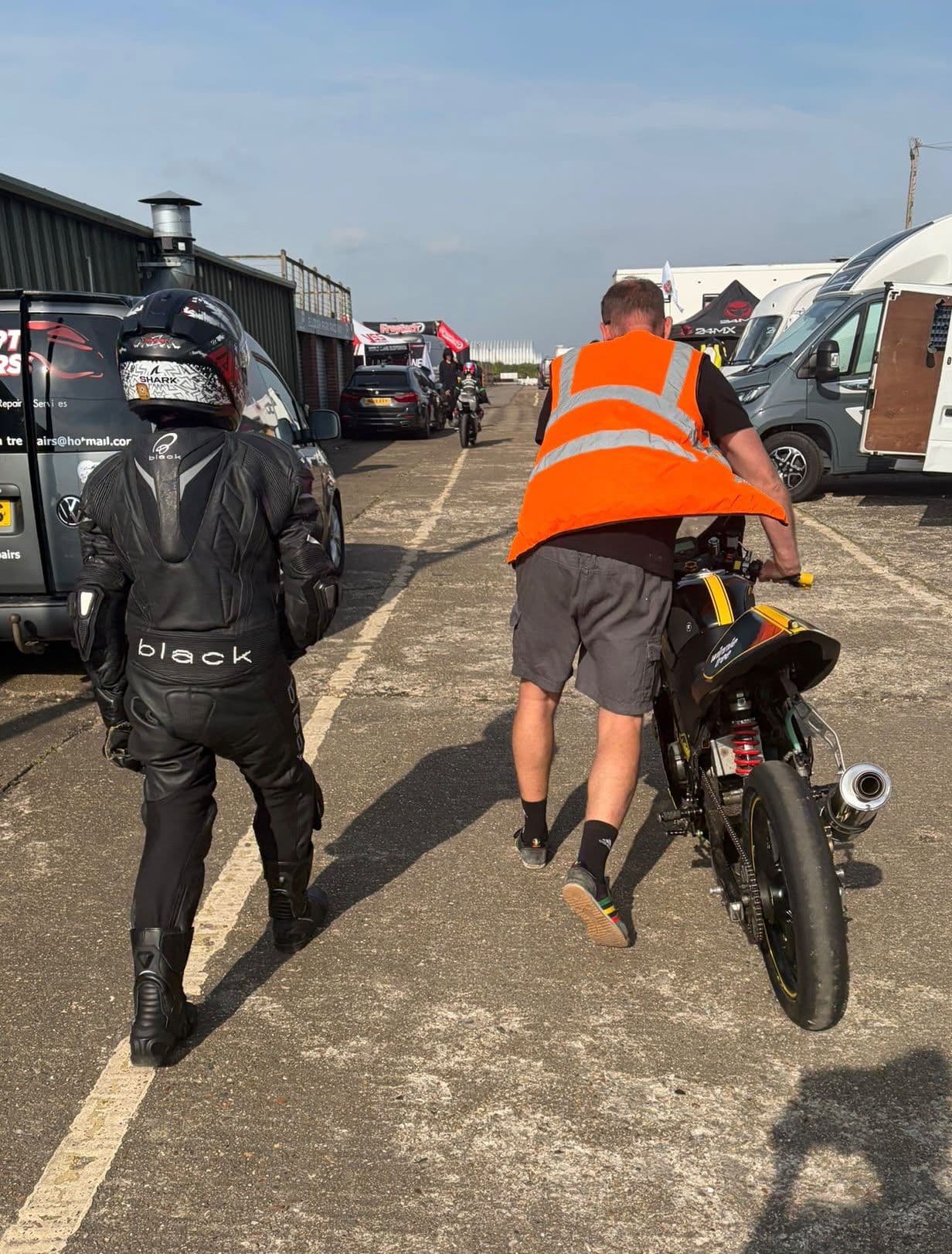Ted heading out to the track