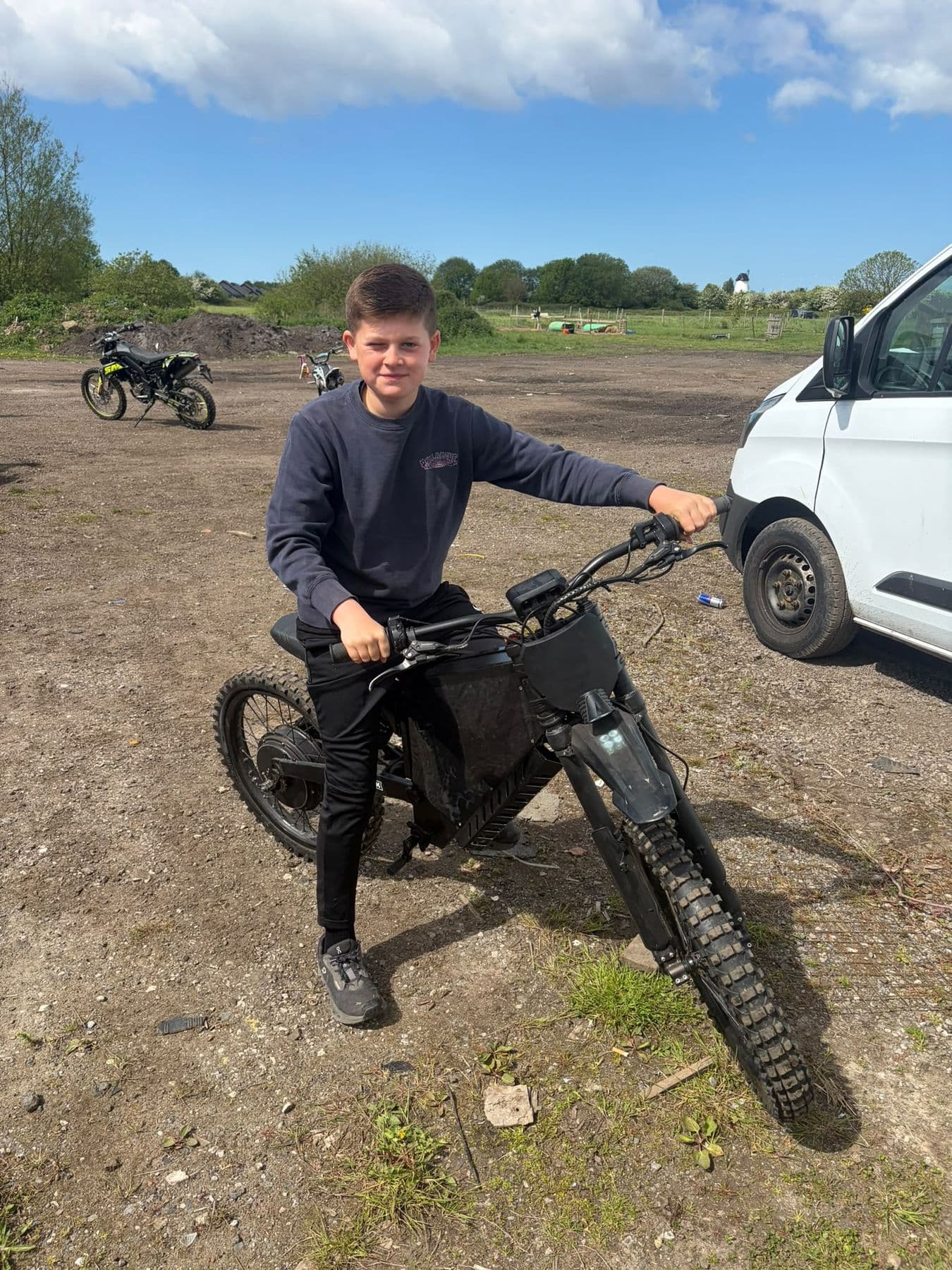 Ted on a pit bike