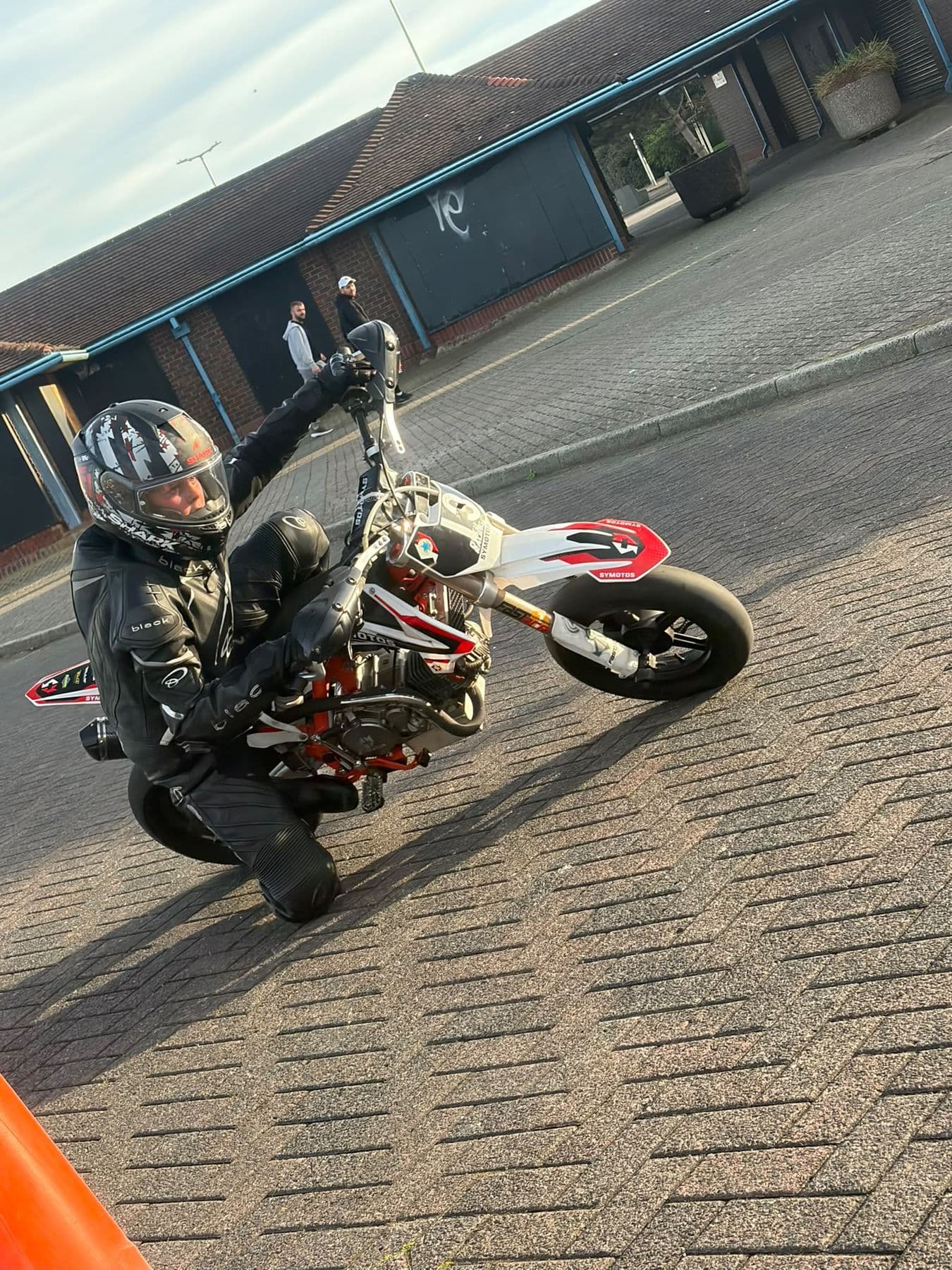 Ted sliding a supermoto