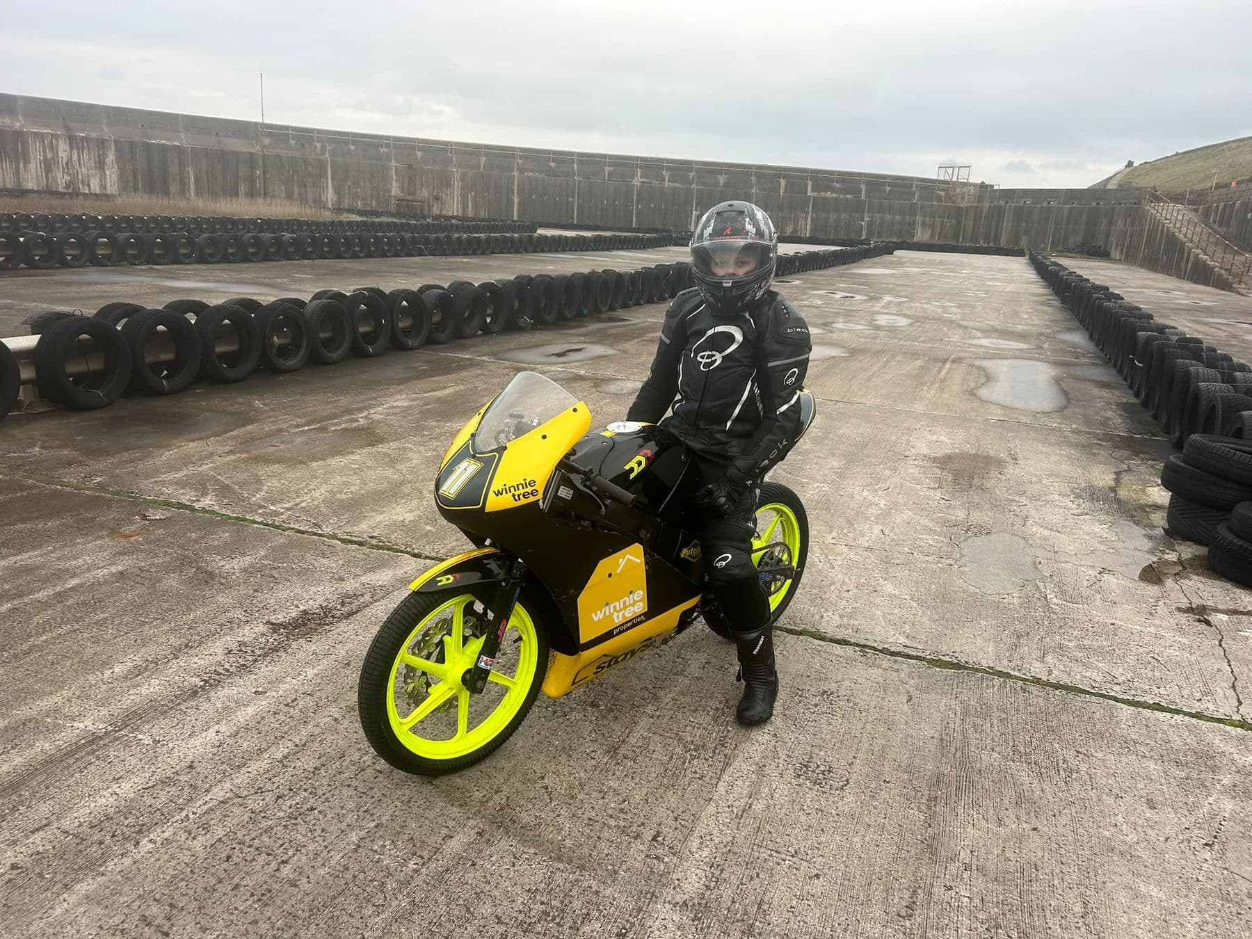 Ted on the bike at a training session