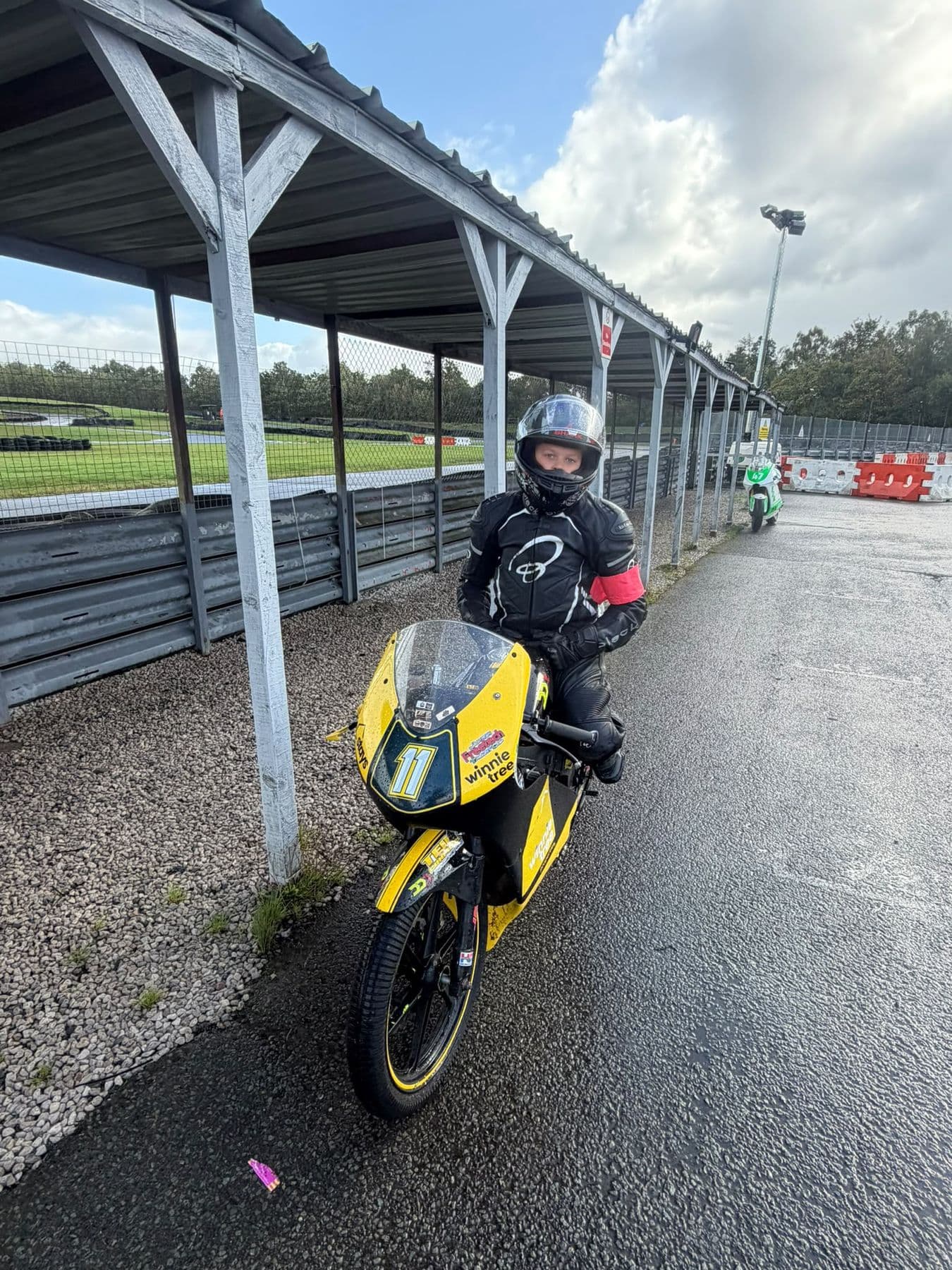 Ted riding in the wet